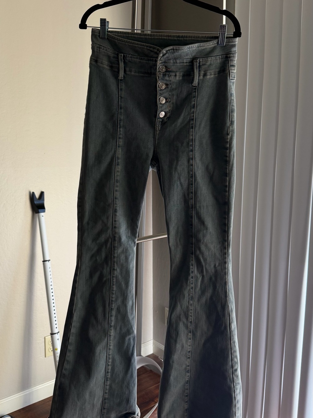 We The Free High-Waist Flare Jeans in Charcoal